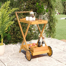 Chariot à thé 54x87x90 cm bois massif d'acacia - Vidaxl