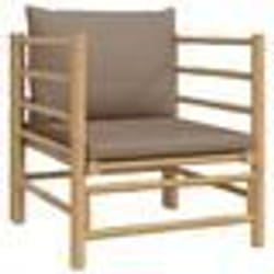 vidaXL Canapé de jardin avec coussins taupe bambou
