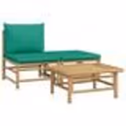 vidaXL Salon de jardin 3 pcs avec coussins vert bambou