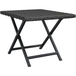 Table pliable noir 45x35x32 cm résine tressée Vidaxl