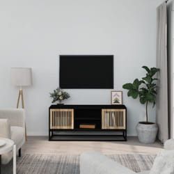 Vidaxl - Meuble tv noir 105x30x45 cm bois d'ingénierie et fer