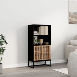 Buffet haut noir 60x35x125 cm bois d'ingénierie Vidaxl