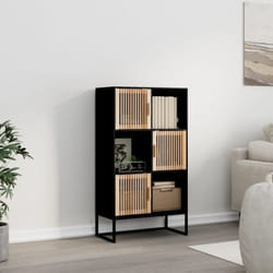Buffet haut noir 70x35x125 cm bois d'ingénierie Vidaxl