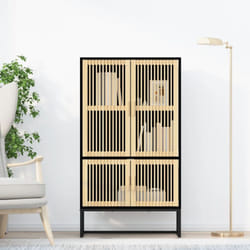 Vidaxl - Buffet haut noir 70x35x125 cm bois d'ingénierie