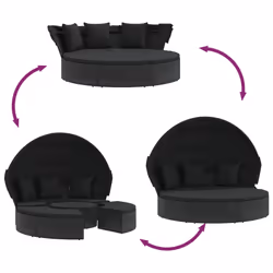 VidaXL 362255 lit d'extérieur Noir - Vue supplémentaire 6