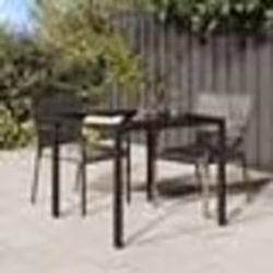 vidaXL Table de salle à manger Marron 90x90x75 cm Poly Rotin
