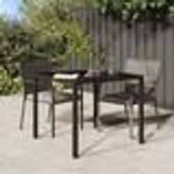 vidaXL Table de salle à manger Marron 90x90x75 cm Poly Rotin