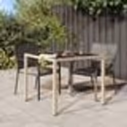 vidaXL Table de Salle à Manger de Jardin Beige 90x90x75 cm Poly Rattan