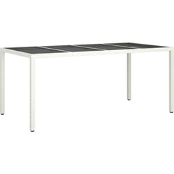 Table de Salle à Manger de Jardin Blanche 190x90x75 cm Poly Rattan Vidaxl