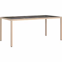 Cette table de patio mêle style et praticité, parfaite pour le plein air. Fabriquée en rattan, acier robuste et verre, elle a ...