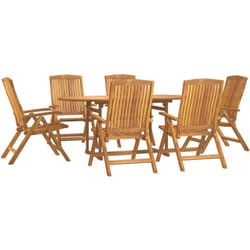 Furniture Limited - Ensemble À Manger De Jardin 7 Pcs Bois De Tec
