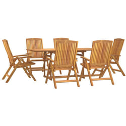 Ensemble À Manger De Jardin 7 Pcs Bois De Teck Solide Vidaxl