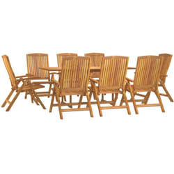 Furniture Limited - Ensemble À Manger De Jardin 9 Pcs Bois De Tec