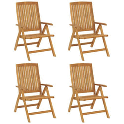 Chaises De Jardin Inclinables Lot De 4 Bois Massif De Teck Vidaxl