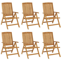 Chaises De Jardin Inclinables Lot De 6 Bois Massif De Teck Vidaxl