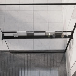 Vidaxl - tagère de douche de paroi de douche à l'italienne Noir 118 cm