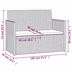 VidaXL 362317 banc de jardin Rotin, Acier - Vue supplémentaire 8