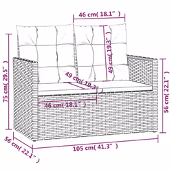VidaXL 362319 banc de jardin Rotin, Acier - Vue supplémentaire 8