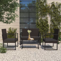 VidaXL 362325 banc de jardin Rotin, Acier
