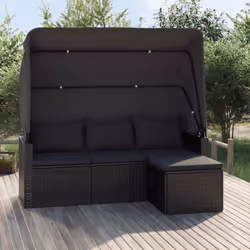 Description générale Ce confortable canapé de jardin 3 places avec toit et repose-pieds est une combinaison parfaite de style ...