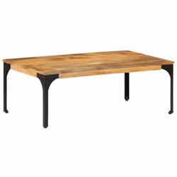 Détendez-vous et profitez du bon temps avec la famille et les amis autour de cette table basse rétro ! Bois de manguier massi ...