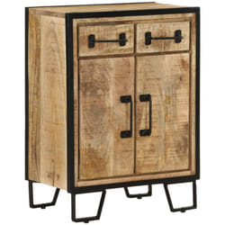 Buffet et 2 tiroirs 53x31x72 cm bois massif de manguier et fer Vidaxl