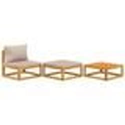 vidaXL Salon de jardin 3 pcs avec coussins bois massif d'acacia
