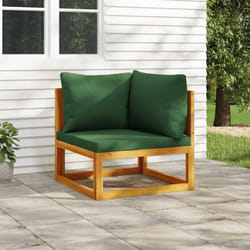 Vidaxl - Canapé d'angle sectionnel et coussins verts bois massif acacia