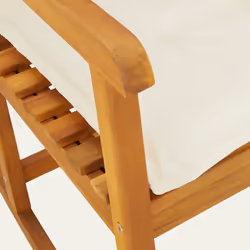 VidaXL 360025 chaise d'extérieur Terrace Siège rembourré Bois d'acacia Crème, Blanc - Vue supplémentaire 5
