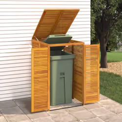 Cet abri à poubelle en bois permet de garder la poubelle de votre jardin à l'abri des regards et de créer un environnement be ...