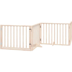 Barrière pour chiens avec porte 4 panneaux bois de peuplier vidaXL