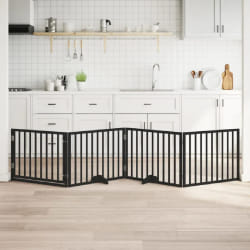 vidaXL Barrière pour chiens 4 panneaux - Noir