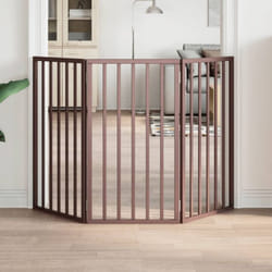 vidaXL Barrière pour chien pliable 3 panneaux 150 cm bois de peuplier