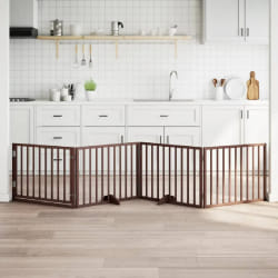 vidaXL Barrière pour chien 4 panneaux marron