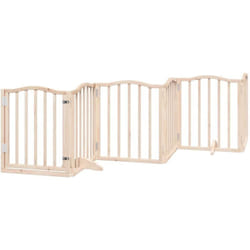 Barrière pour chiens avec porte 6 panneaux bois de peuplier vidaXL