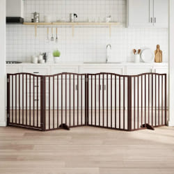 vidaXL Barrière chien avec porte 4 panneaux