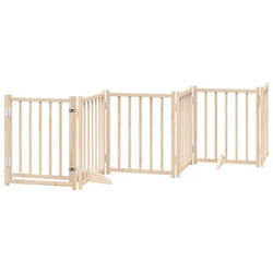Barrière pour chiens avec porte 6 panneaux bois de sapin massif vidaXL
