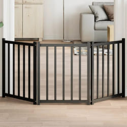 vidaXL Barrière pour chien pliable 3 panneaux bois de sapin