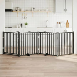 vidaXL Barrière avec porte 4 panneaux bois sapin massif