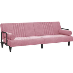 Vidaxl - Canapé-lit avec accoudoirs rose velours