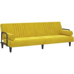 Canapé-lit avec accoudoirs jaune velours vidaXL