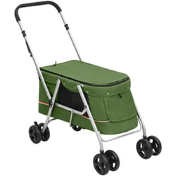 Vidaxl - Poussette pour chien pliante Vert 100x49x96 cm Tissu de lin