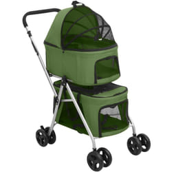 Vidaxl - Poussette pour chien pliante à 2 niveaux Vert 83x48x97 cm