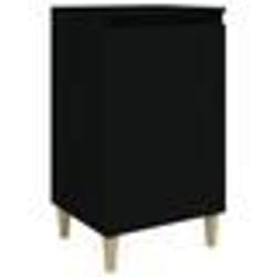 vidaXL Table de chevet noir 40x35x70 cm bois d’ingénierie