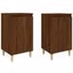 vidaXL Tables de chevet 2pcs chêne marron 40x35x70cm bois d'ingénierie