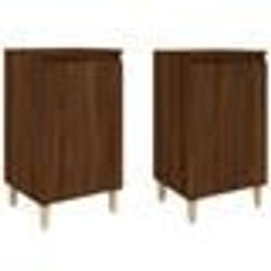 vidaXL Tables de chevet 2pcs chêne marron 40x35x70cm bois d'ingénierie