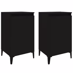 VidaXL 819647, Noir, Métal, Bois, 400 mm, 350 mm, 700 mm, 2 pièce(s)