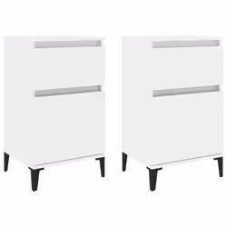 VidaXL 819713, Blanc, Métal, Bois, 400 mm, 350 mm, 700 mm, 2 pièce(s)