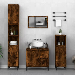 vidaXL Armoire de bain chêne fumé 30x30x100 cm bois d'ingénierie
