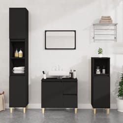 Vidaxl - Armoire de salle de bain noir 65x33x60 cm bois d'ingénierie